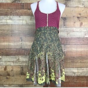 CUTE free people paisley crochet hippie dress